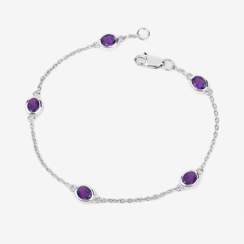 1.70 Carat Genuine Amethyst .925 Sterling Silver Bracelet by Bids.com