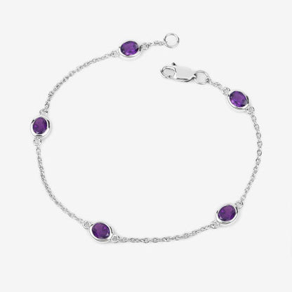1.70 Carat Genuine Amethyst .925 Sterling Silver Bracelet by Bids.com
