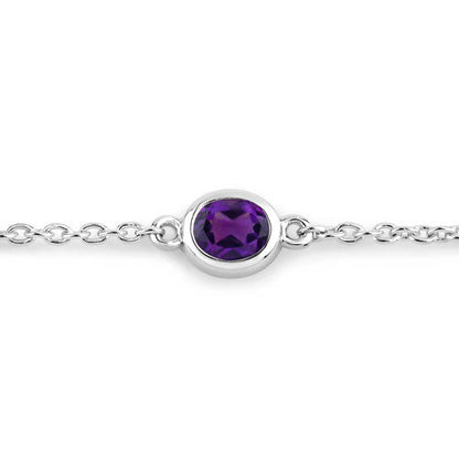 1.70 Carat Genuine Amethyst .925 Sterling Silver Bracelet by Bids.com