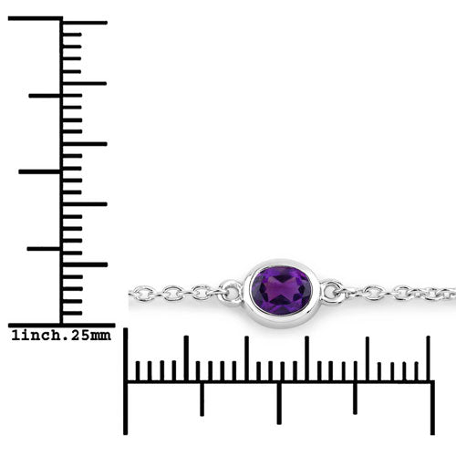 1.70 Carat Genuine Amethyst .925 Sterling Silver Bracelet by Bids.com
