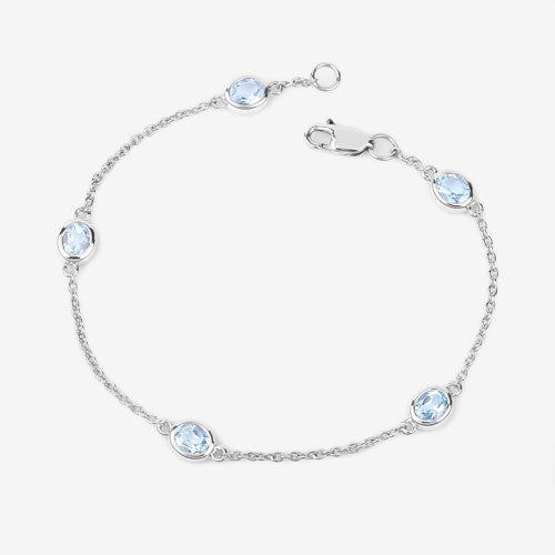 1.80 Carat Genuine Blue Topaz .925 Sterling Silver Bracelet by Bids.com