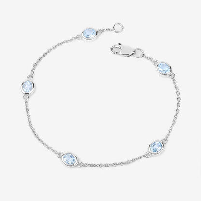 1.80 Carat Genuine Blue Topaz .925 Sterling Silver Bracelet by Bids.com