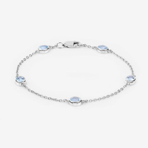 1.80 Carat Genuine Blue Topaz .925 Sterling Silver Bracelet by Bids.com