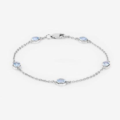 1.80 Carat Genuine Blue Topaz .925 Sterling Silver Bracelet by Bids.com