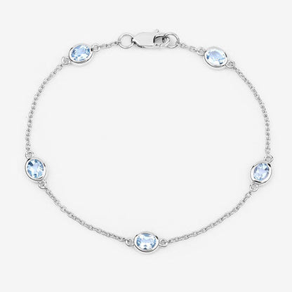 1.80 Carat Genuine Blue Topaz .925 Sterling Silver Bracelet by Bids.com