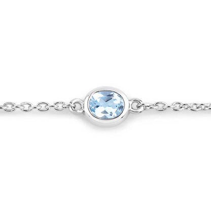 1.80 Carat Genuine Blue Topaz .925 Sterling Silver Bracelet by Bids.com