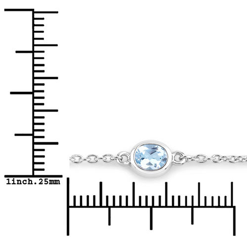 1.80 Carat Genuine Blue Topaz .925 Sterling Silver Bracelet by Bids.com