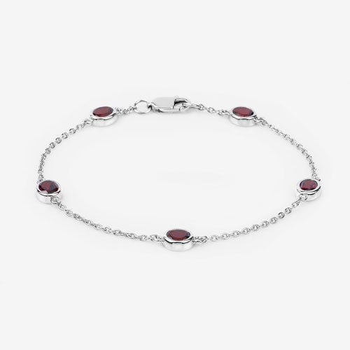 2.25 Carat Genuine Garnet .925 Sterling Silver Bracelet by Bids.com