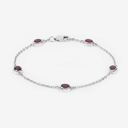 2.25 Carat Genuine Garnet .925 Sterling Silver Bracelet by Bids.com