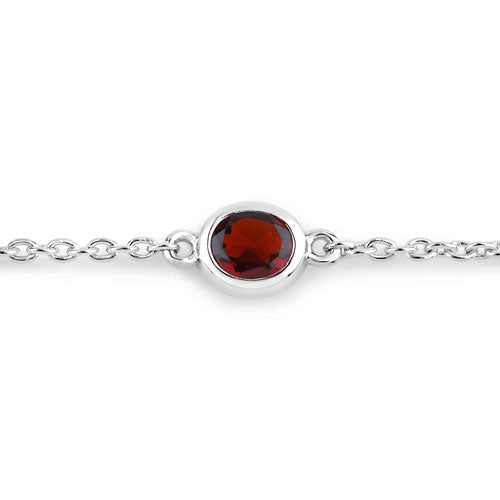 2.25 Carat Genuine Garnet .925 Sterling Silver Bracelet by Bids.com
