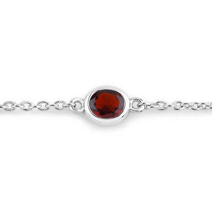 2.25 Carat Genuine Garnet .925 Sterling Silver Bracelet by Bids.com