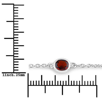 2.25 Carat Genuine Garnet .925 Sterling Silver Bracelet by Bids.com