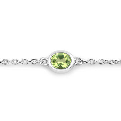 1.75 Carat Genuine Peridot .925 Sterling Silver Bracelet  DestGlow