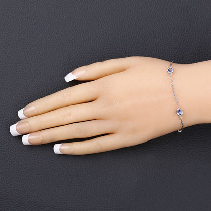 1.65 Carat Genuine Tanzanite .925 Sterling Silver Bracelet by Bids.com