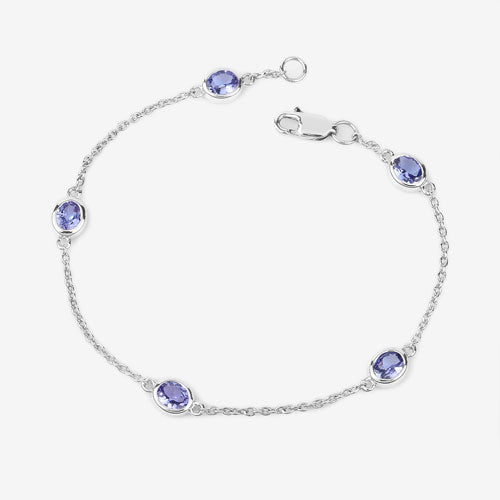 1.65 Carat Genuine Tanzanite .925 Sterling Silver Bracelet by Bids.com