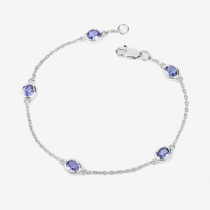 1.65 Carat Genuine Tanzanite .925 Sterling Silver Bracelet by Bids.com