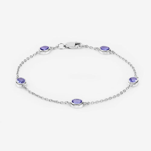1.65 Carat Genuine Tanzanite .925 Sterling Silver Bracelet by Bids.com