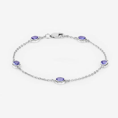 1.65 Carat Genuine Tanzanite .925 Sterling Silver Bracelet by Bids.com