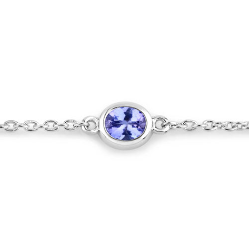 1.65 Carat Genuine Tanzanite .925 Sterling Silver Bracelet by Bids.com