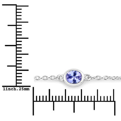 1.65 Carat Genuine Tanzanite .925 Sterling Silver Bracelet by Bids.com