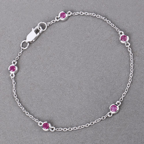 0.65 Carat Genuine Ruby .925 Sterling Silver Bracelet by Bids.com