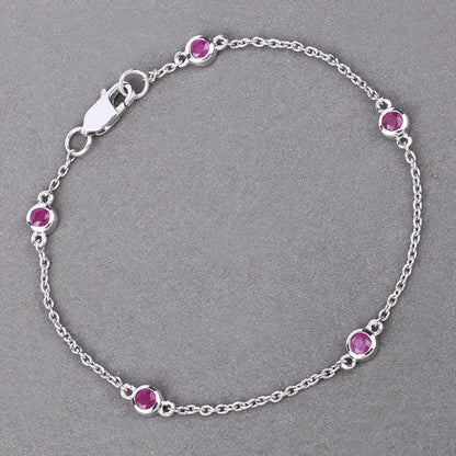 0.65 Carat Genuine Ruby .925 Sterling Silver Bracelet by Bids.com