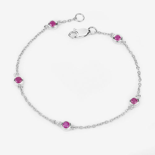 0.65 Carat Genuine Ruby .925 Sterling Silver Bracelet by Bids.com