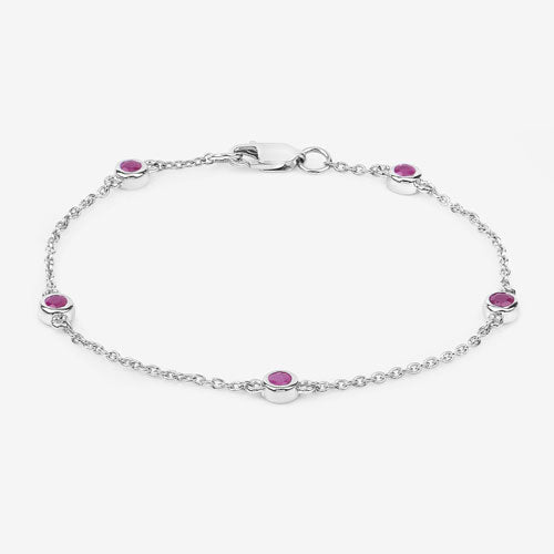 0.65 Carat Genuine Ruby .925 Sterling Silver Bracelet by Bids.com