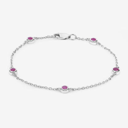 0.65 Carat Genuine Ruby .925 Sterling Silver Bracelet by Bids.com