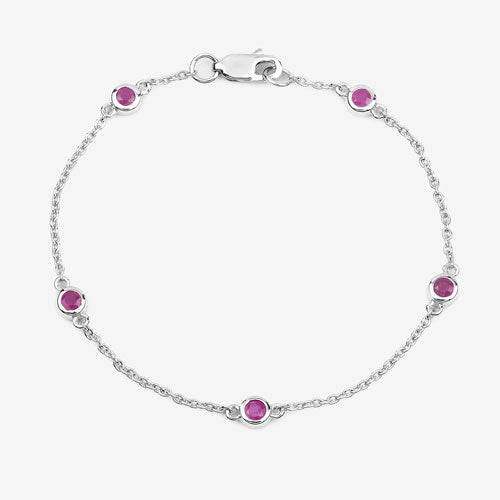 0.65 Carat Genuine Ruby .925 Sterling Silver Bracelet by Bids.com