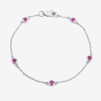 0.65 Carat Genuine Ruby .925 Sterling Silver Bracelet by Bids.com