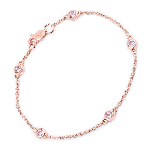 0.45 Carat Genuine Morganite .925 Sterling Silver Bracelet by Bids.com