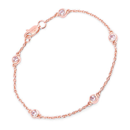 0.45 Carat Genuine Morganite .925 Sterling Silver Bracelet by Bids.com