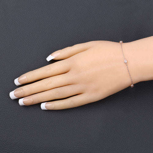 0.45 Carat Genuine Morganite .925 Sterling Silver Bracelet by Bids.com