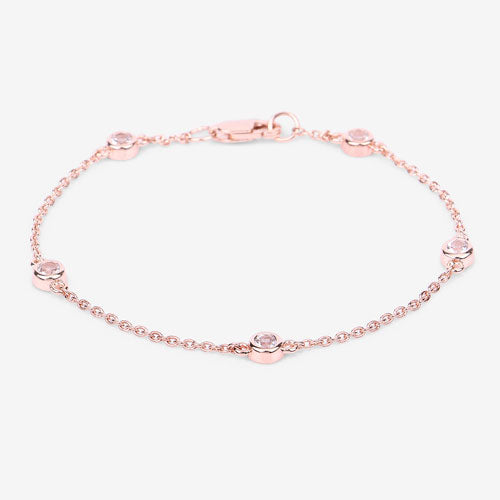 0.45 Carat Genuine Morganite .925 Sterling Silver Bracelet by Bids.com