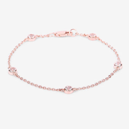 0.45 Carat Genuine Morganite .925 Sterling Silver Bracelet by Bids.com