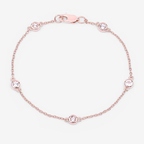 0.45 Carat Genuine Morganite .925 Sterling Silver Bracelet by Bids.com