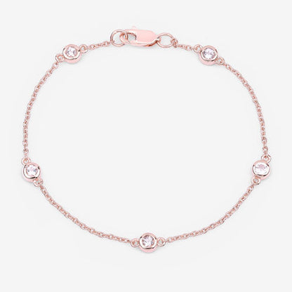 0.45 Carat Genuine Morganite .925 Sterling Silver Bracelet by Bids.com