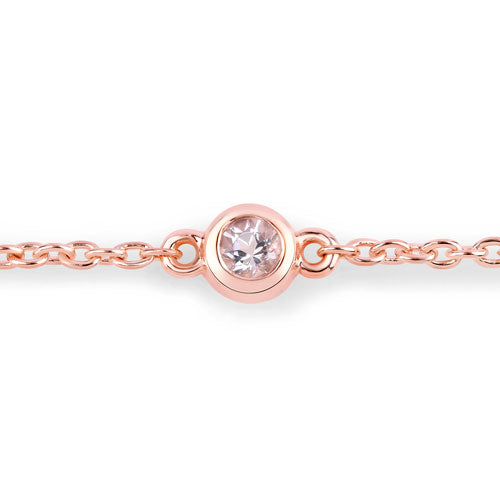 0.45 Carat Genuine Morganite .925 Sterling Silver Bracelet by Bids.com