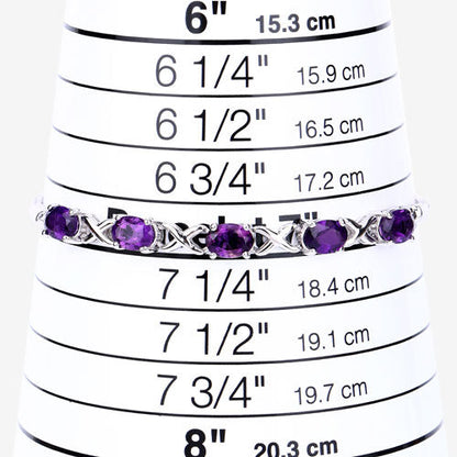 4.00 Carat Genuine Amethyst .925 Sterling Silver Bracelet