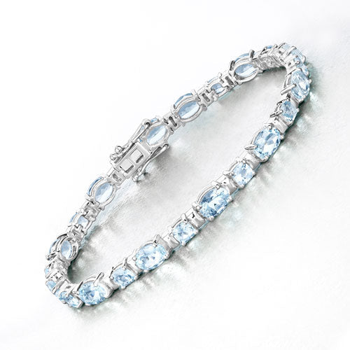 10.06 Carat Genuine Aquamarine .925 Sterling Silver Bracelet by Bids.com
