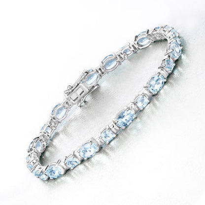 10.06 Carat Genuine Aquamarine .925 Sterling Silver Bracelet by Bids.com