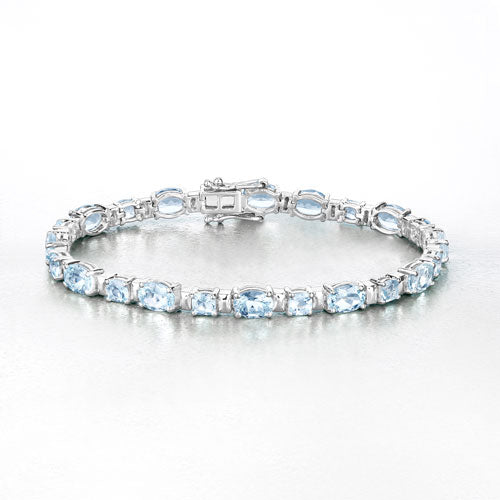10.06 Carat Genuine Aquamarine .925 Sterling Silver Bracelet by Bids.com