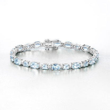 10.06 Carat Genuine Aquamarine .925 Sterling Silver Bracelet by Bids.com