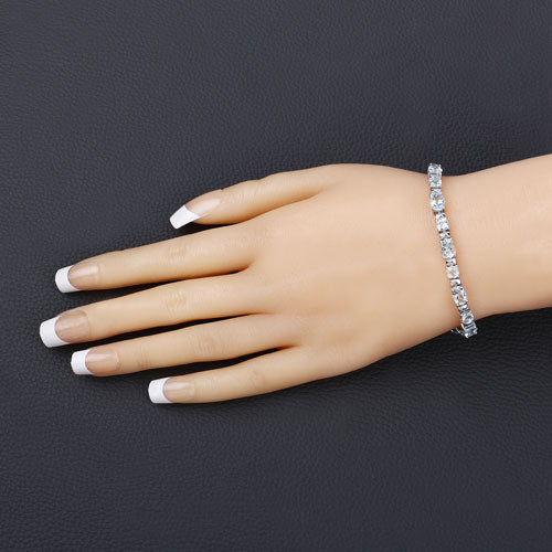 10.06 Carat Genuine Aquamarine .925 Sterling Silver Bracelet by Bids.com