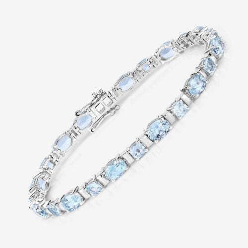 10.06 Carat Genuine Aquamarine .925 Sterling Silver Bracelet by Bids.com