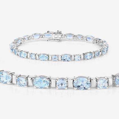 10.06 Carat Genuine Aquamarine .925 Sterling Silver Bracelet by Bids.com