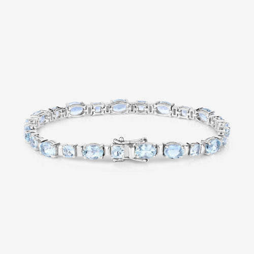 10.06 Carat Genuine Aquamarine .925 Sterling Silver Bracelet by Bids.com