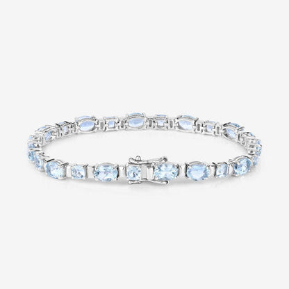 10.06 Carat Genuine Aquamarine .925 Sterling Silver Bracelet by Bids.com