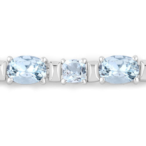 10.06 Carat Genuine Aquamarine .925 Sterling Silver Bracelet by Bids.com